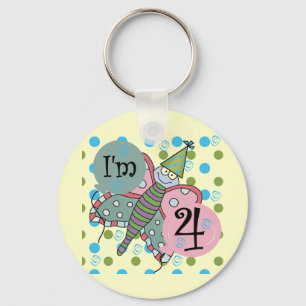 Butterfly 4th Birthday Tshirts and Gifts Key Ring