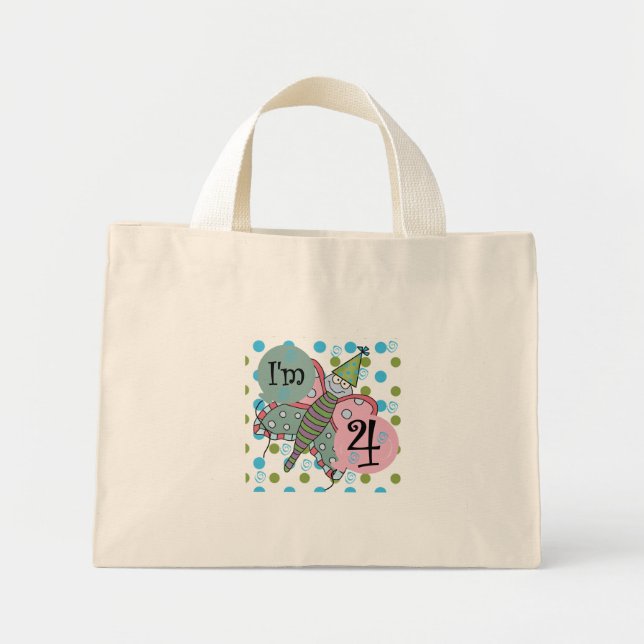 Butterfly 4th Birthday Tshirts and Gifts Mini Tote Bag (Front)