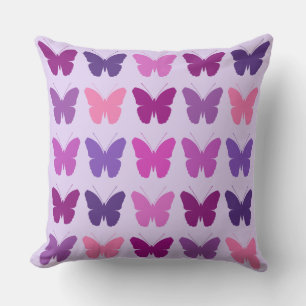 Butterfly 5x5 Pattern Pinks Purple Mauve Lilac Cushion