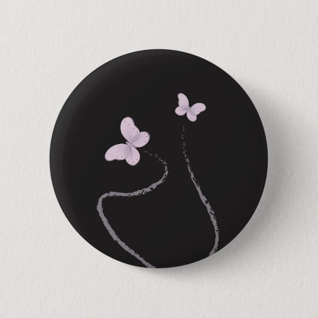 butterfly 6 cm round badge (Front)