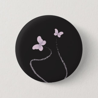 butterfly 6 cm round badge