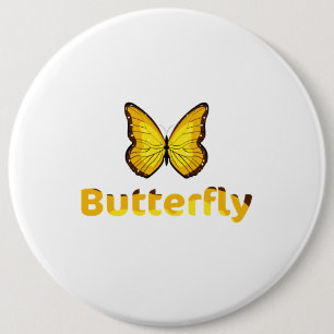 Butterfly 6 Cm Round Badge