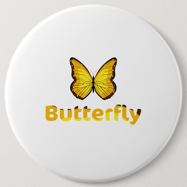 Butterfly 6 Cm Round Badge (Front)