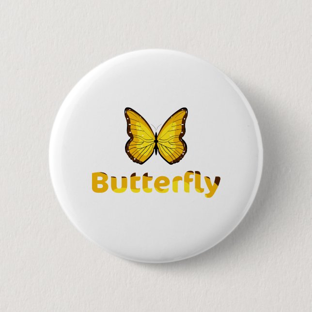 Butterfly 6 Cm Round Badge (Front)