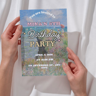 Butterfly 6th Birthday Invitation girls