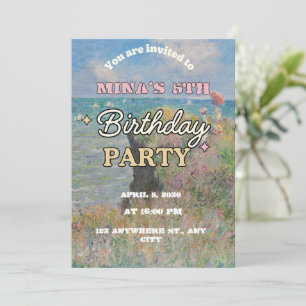 Butterfly 6th Birthday Invitation girls