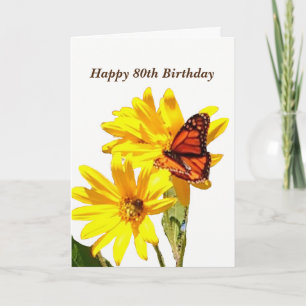 Butterfly 80th Birthday Card