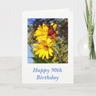 Butterfly 90th Birthday Card