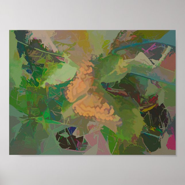 Butterfly Abstract in Colour Variations Poster (Front)