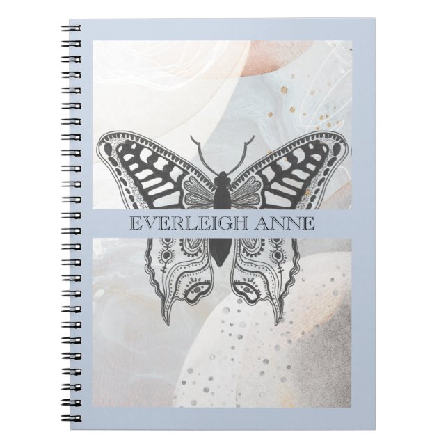 Butterfly Abstract Watercolor Personalised Notebook (Front)