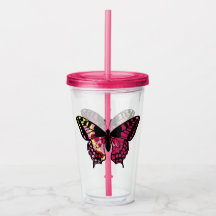 Butterfly acrylic tumbler