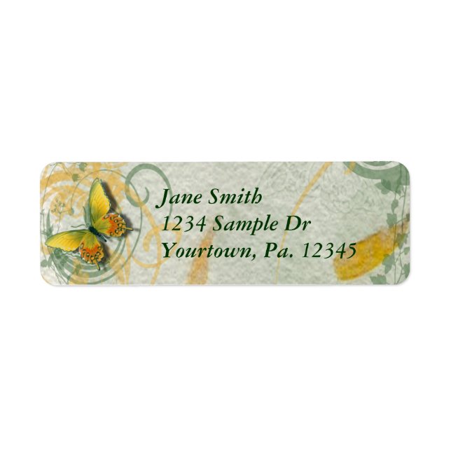 Butterfly Address Label Return Address Label (Front)