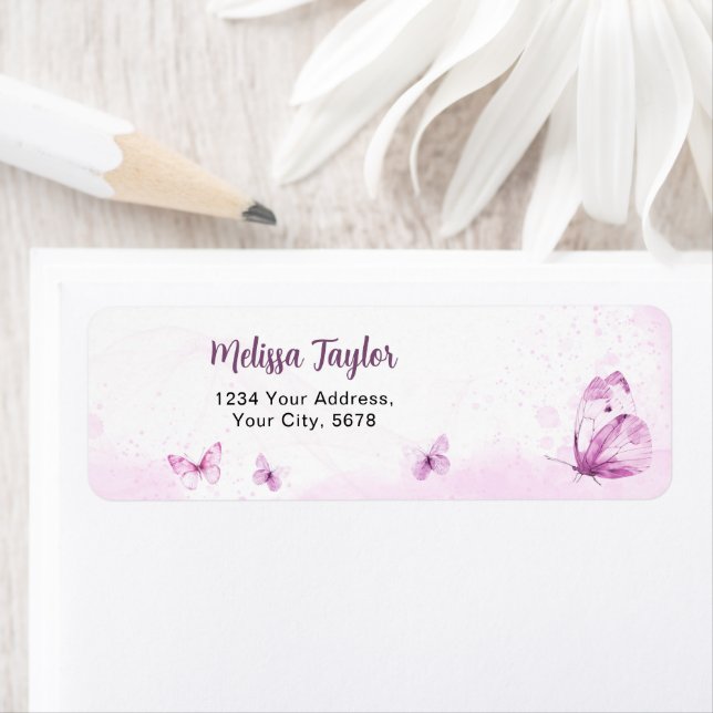 Butterfly Address Return Address Label (Insitu)