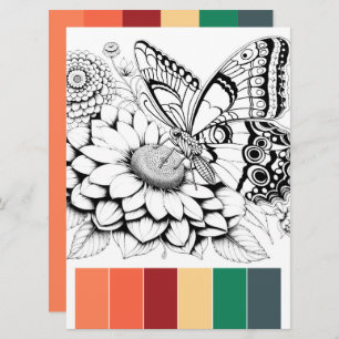 Butterfly Adult Colouring Cards & Colour Combinati