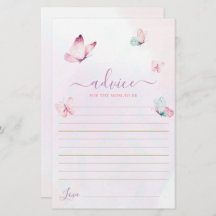 Butterfly Advice for the Mum To Be card