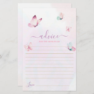 Butterfly Advice for the Mum To Be card