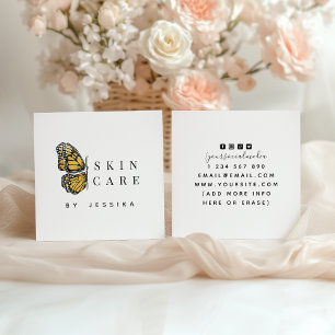 Butterfly Aesthetics &Social Media Skincare Beauty Square Business Card