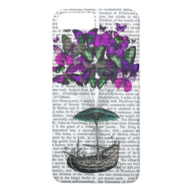 Butterfly Airship 2 Purple and Green Case-Mate iPhone Case (Back)