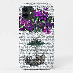 Butterfly Airship 2 Purple and Green iPhone 11 Case