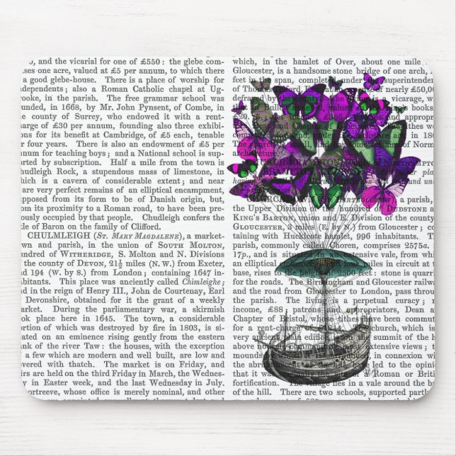 Butterfly Airship 2 Purple and Green Mouse Pad (Front)