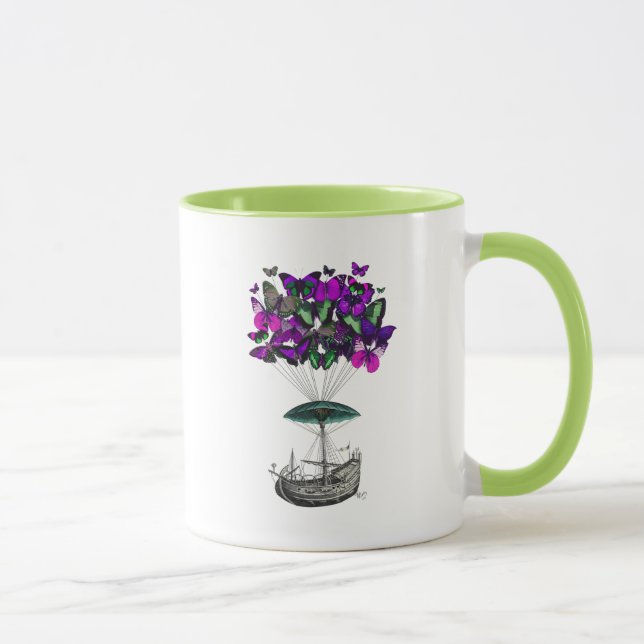 Butterfly Airship 2 Purple and Green Mug (Right)