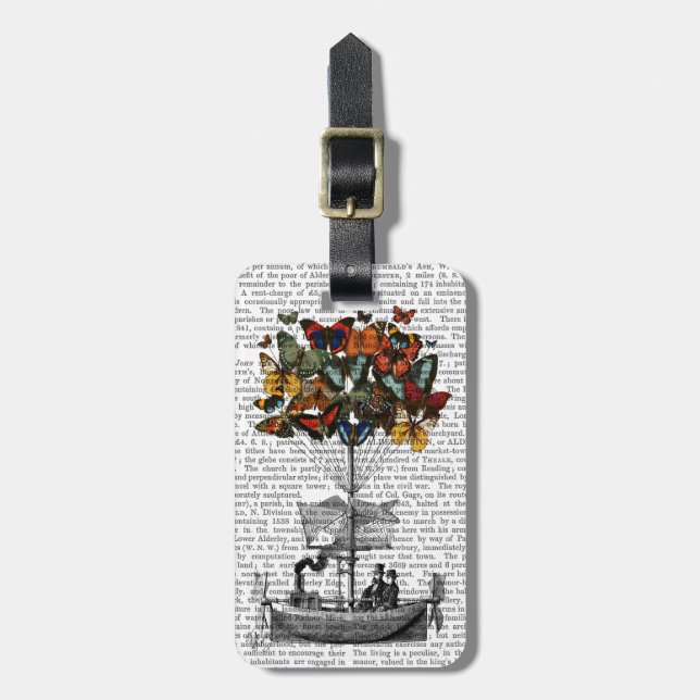Butterfly Airship Luggage Tag (Front Vertical)
