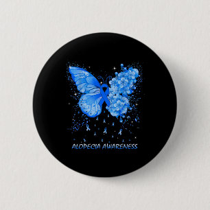 Butterfly Alopecia Awareness Ribbon 6 Cm Round Badge