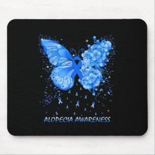 Butterfly Alopecia Awareness Ribbon Mouse Pad