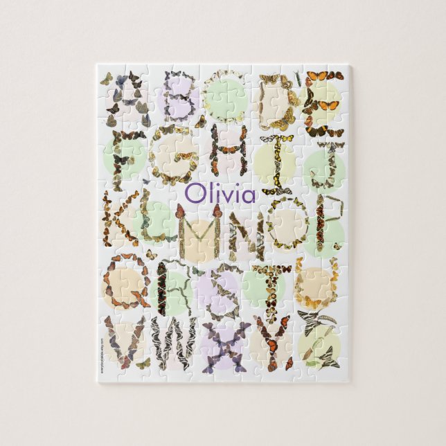 Butterfly Alphabet Puzzle - Kids Name Puzzle (Vertical)