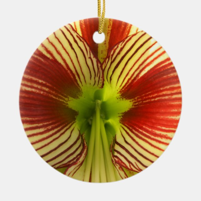 Butterfly Amaryllis Ceramic Ornament (Front)