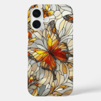 Butterfly Amber Stain Glass Pattern 