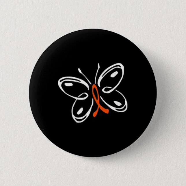 Butterfly  Aml Leukaemia Awareness  6 Cm Round Badge (Front)