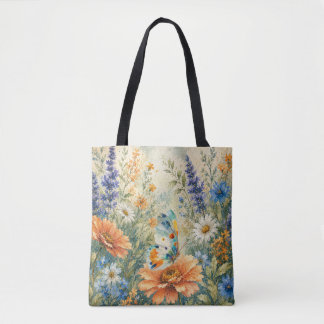 Butterfly Among Wildflowers Garden Tote Bag