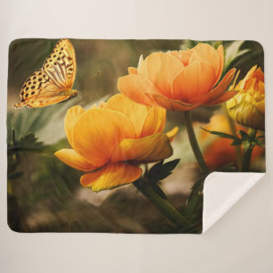 BUTTERFLY and a TULIP Sherpa Blanket