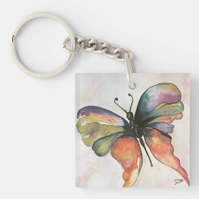 Butterfly and Angel Abstract Acrylic Keychain (Front)
