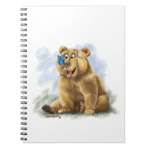 Butterfly and Bear Cartoon Notebook