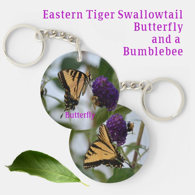 Butterfly and Bumblebee Photographic Floral Key Ring (Creator Uploaded)