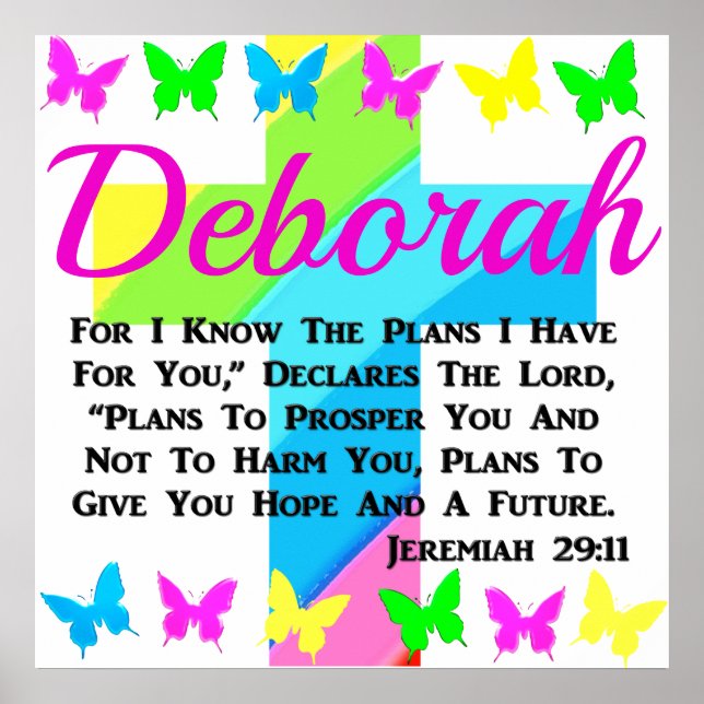 BUTTERFLY AND CROSS JEREMIAH 29:11 PERSONALIZED POSTER (Front)