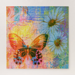 butterfly and daisies jigsaw puzzle