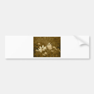 Butterfly and Daisy in Sepia Bumper Sticker