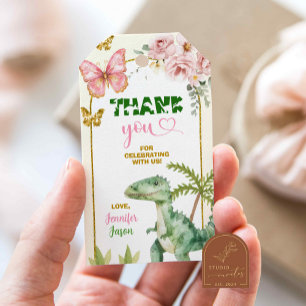 Butterfly and Dinosaurs Joint Sibling Gift Tags