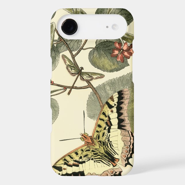 Butterfly and Dragonfly with Red Flowers Case-Mate iPhone Case (Back)
