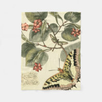 Butterfly and Dragonfly with Red Flowers