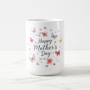 Butterfly and Floral Happy Mother's Day Coffee Mug