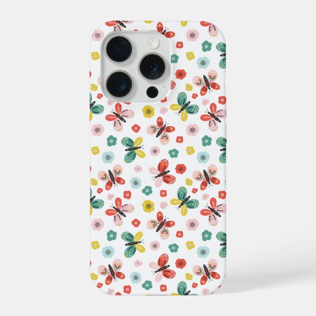 Butterfly And Floral Pattern  iPhone Case (Back)
