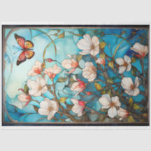 Butterfly and Florals Découpage Tissue Paper 