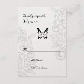 Butterfly and Flourish RSVP Card