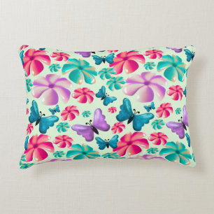 Butterfly and Flower Aesthetic pattern  Decorative Cushion
