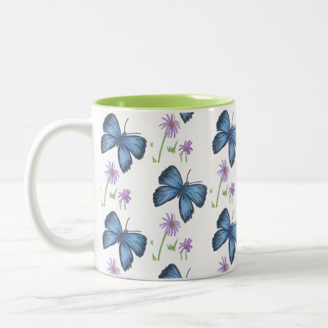 Butterfly and Flower Coffee Mug (Left)