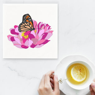 Butterfly And Flower Napkin